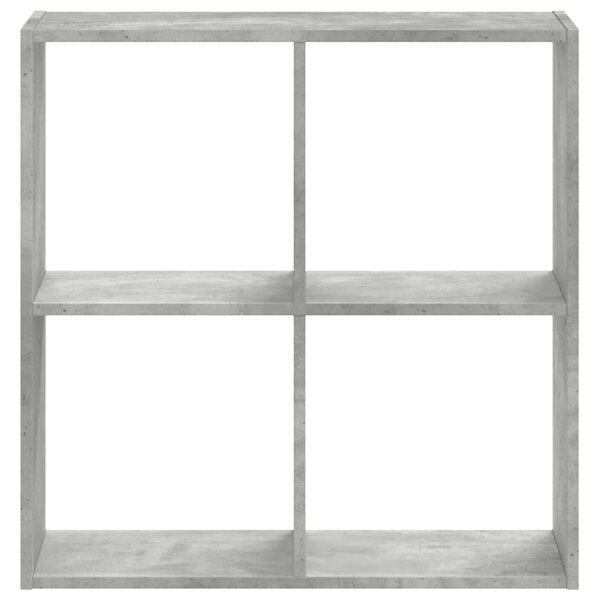 Betonszürke szerelt fa könyvespolc 68,5 x 32 x 68,5 cm