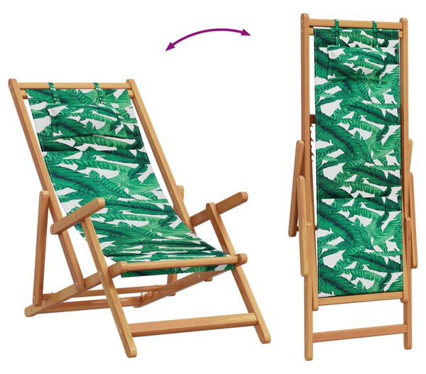Levélmintás eukaliptuszfa és szövet összecsukható strandszék