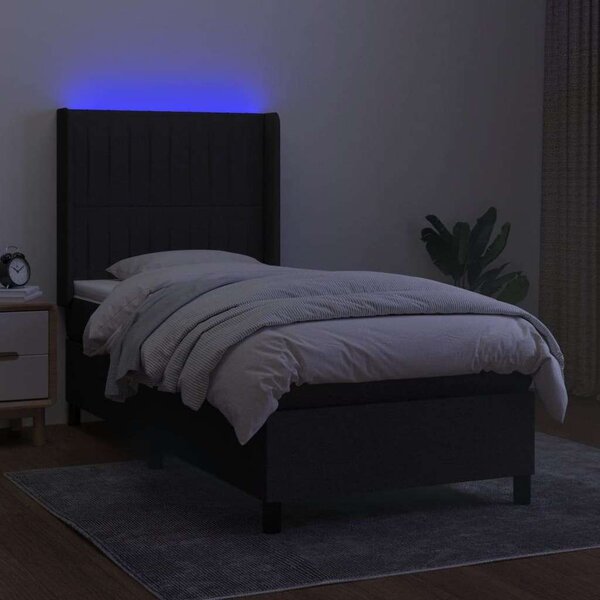 VIDAXL - Ágy - 90x190 cm - Fekete Szövet