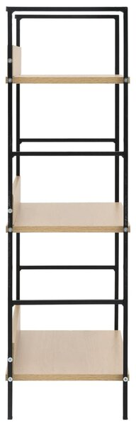 3 szintes tölgyszínű szerelt fa könyvespolc 60 x 27,6 x 90,5 cm