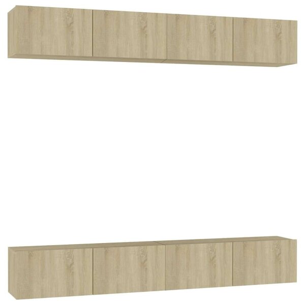 Modern Fali TV Szekrény - Sonoma Tölgy - 100x30x30 cm - 4 db