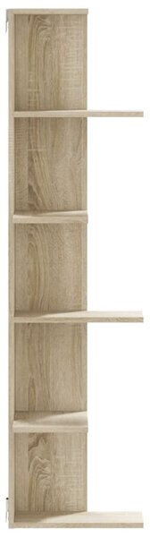 Sonoma tölgy szerelt fa fali sarokpolc 36,5 x 36,5 x 140 cm