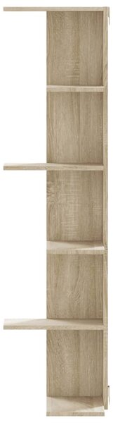 Sonoma tölgy szerelt fa fali sarokpolc 36,5 x 36,5 x 140 cm
