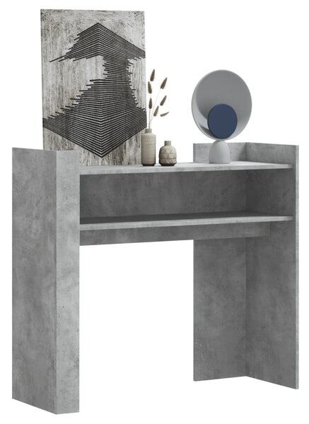Betonszürke szerelt fa tálalóasztal 100x35x90 cm