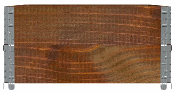Barna tömör fenyőfa kerti növénytartó 120 x 80 cm