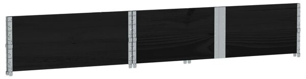 Fekete tömör fenyőfa kerti növénytartó 150 x 100 cm