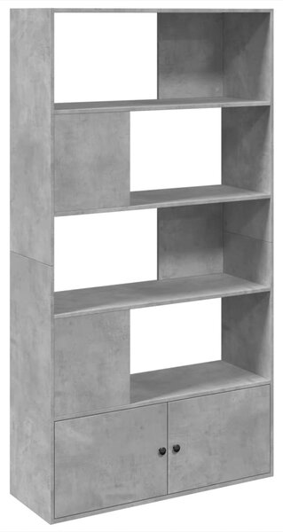 Betonszürke szerelt fa könyvespolc 100 x 36 x 189 cm