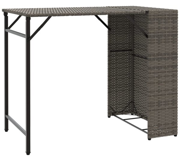 5 részes szürke polyrattan összecsukható kerti étkezőgarnitúra