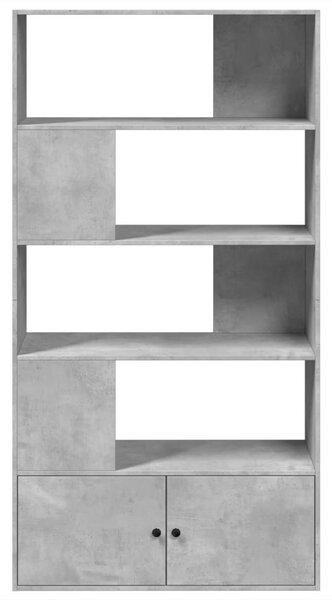 Betonszürke szerelt fa könyvespolc 100 x 36 x 189 cm