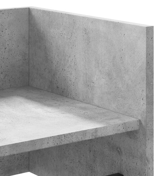 Betonszürke szerelt fa fali polc 70,5 x 35 x 30,5 cm