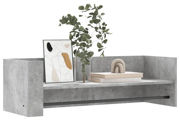 Betonszürke szerelt fa fali polc 100 x 35 x 30,5 cm