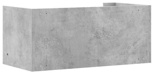 Betonszürke szerelt fa fali polc 70,5 x 35 x 30,5 cm