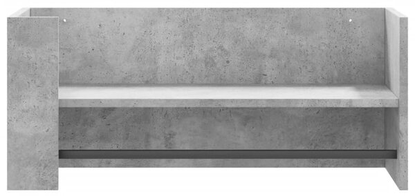 Betonszürke szerelt fa fali polc 70,5 x 35 x 30,5 cm