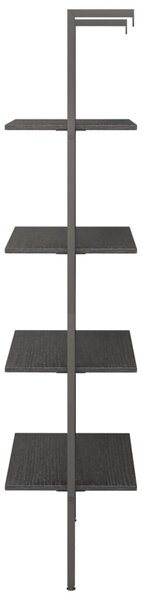 4 szintes fekete létrapolc 64 x 35 x 152,5 cm