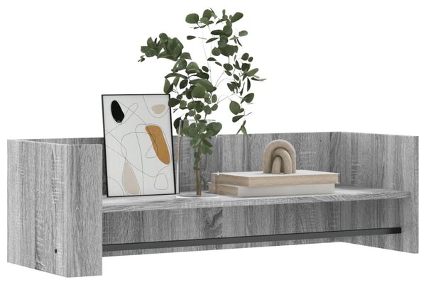Szürke sonoma színű szerelt fa fali polc 100 x 35 x 30,5 cm