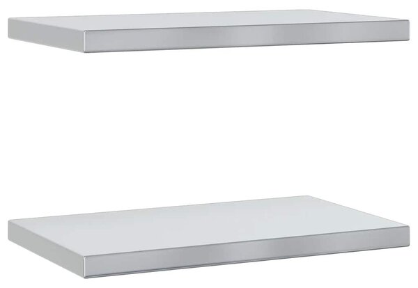 2 db ezüstszínű rozsdamentes acél fali polc 50 x 30 cm