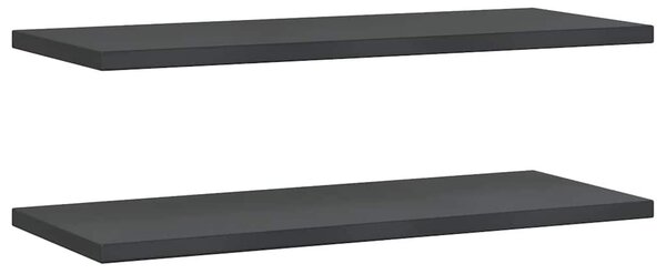 2 db fekete rozsdamentes acél fali polc 100 x 40 cm