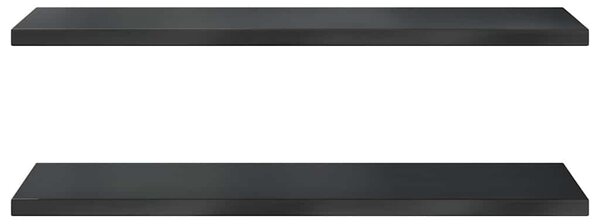 2 db fekete rozsdamentes acél fali polc 100 x 40 cm