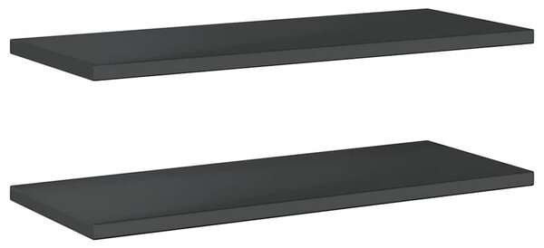 2 db fekete rozsdamentes acél fali polc 100 x 40 cm