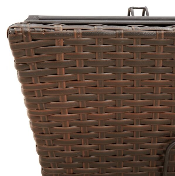 2 db barna polyrattan növénytartó horoggal