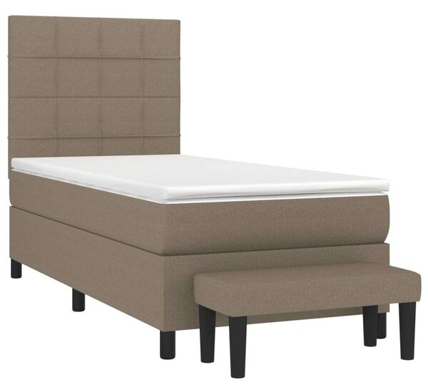 VidaXL tópszínű szövet rugós ágy matraccal 90 x 190 cm