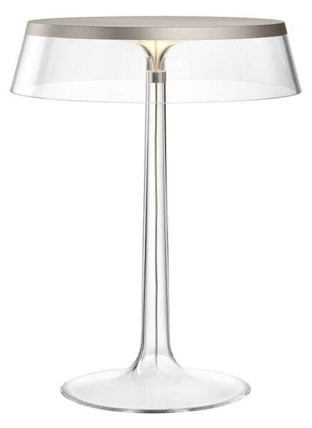 Flos - Bon Jour T Asztali Lámpa Matte Chrome/Transparent - Lampemesteren