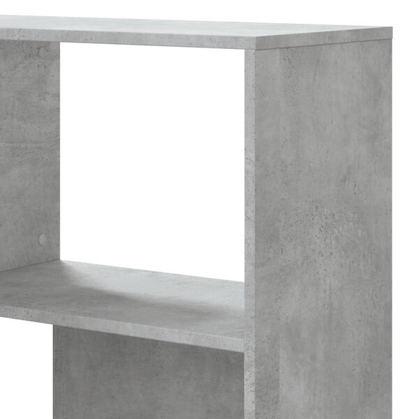 4 szintes betonszürke szerelt fa sarokkönyvespolc 85x85x140 cm