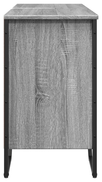 Szürke sonoma szerelt fa fürdőszobai mosdószekrény 91x35x60 cm