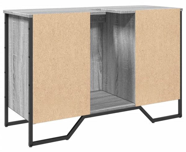 Szürke sonoma szerelt fa fürdőszobai mosdószekrény 91x35x60 cm