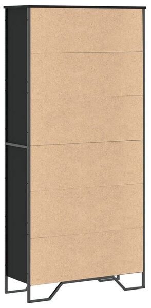 Fekete szerelt fa könyvszekrény 80 x 31 x 169 cm