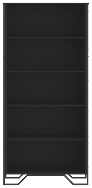 Fekete szerelt fa könyvszekrény 80 x 31 x 169 cm