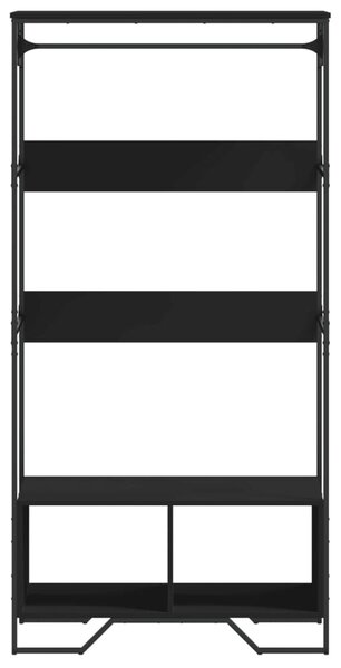 Fekete szerelt fa ruhásszekrény 90 x 50 x 180 cm