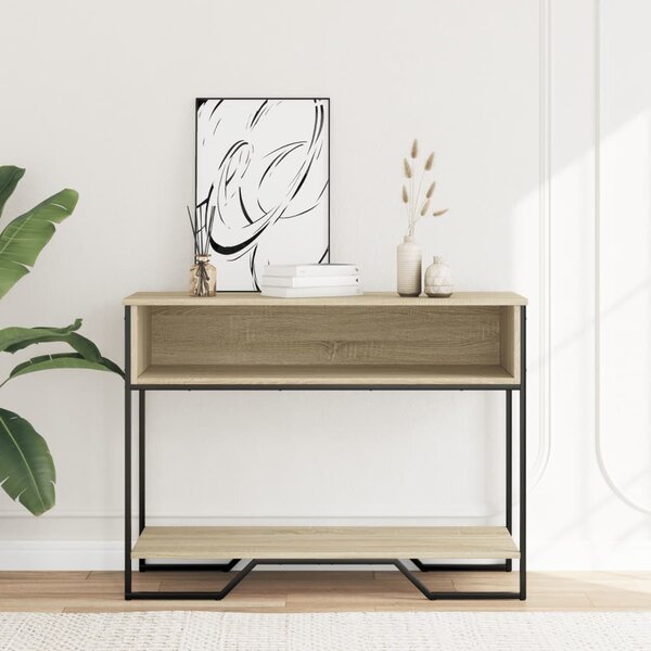 Sonoma tölgy színű szerelt fa dohányzóasztal 100x35x74,5 cm