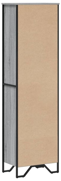 Szürke sonoma színű szerelt fa könyvespolc 50 x 31 x 169 cm