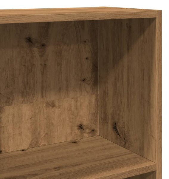 Kézműves tölgy színű szerelt fa könyvespolc 80 x 30 x 114 cm