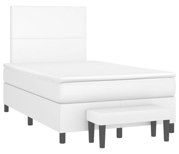 VidaXL Fehér Műbőr Ágy - 120x200 cm