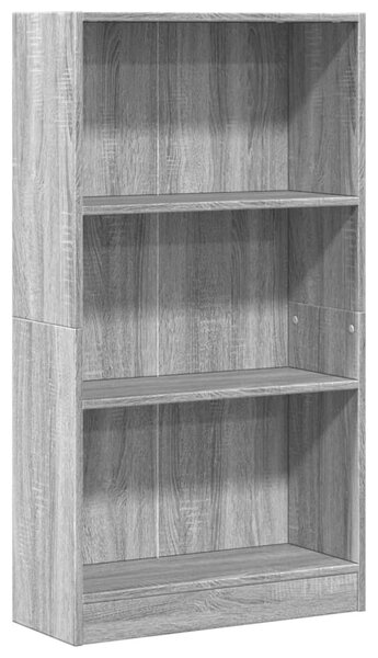Szürke sonoma színű szerelt fa könyvespolc 60 x 24 x 109 cm