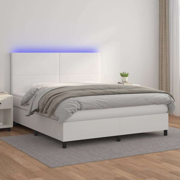 VidaXL LED-es Ágy - Műbőr - 180x200 cm