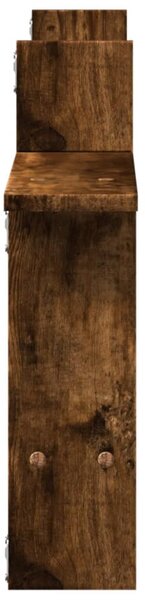 2 db füstös tölgy színű szerelt fa fali polc 50 x 12 x 50 cm