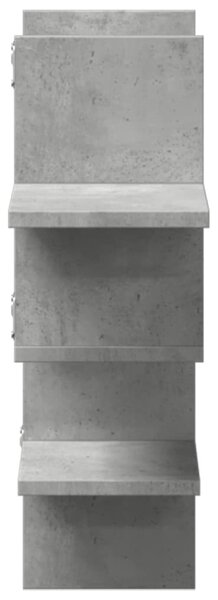 Betonszürke szerelt fa fali polc 124,5 x 18 x 60,5 cm