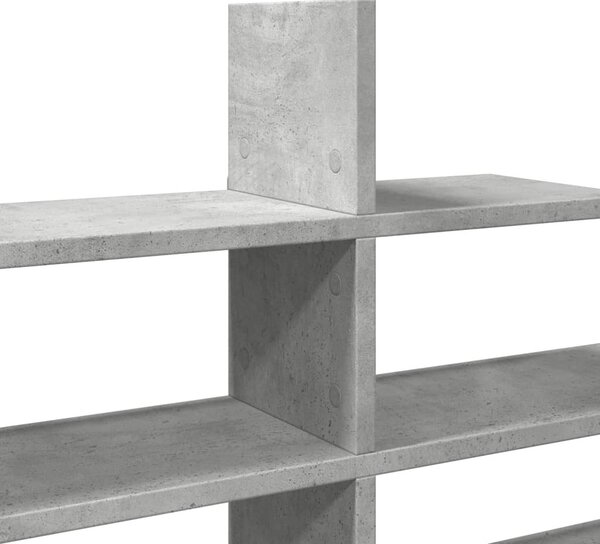 Betonszürke szerelt fa fali polc 124,5 x 18 x 60,5 cm
