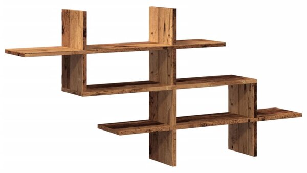Antik fa színű szerelt fa fali polc 124,5 x 18 x 60,5 cm