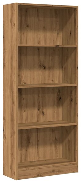 Kézműves tölgy szerelt fa könyvespolc 60 x 24 x 143 cm