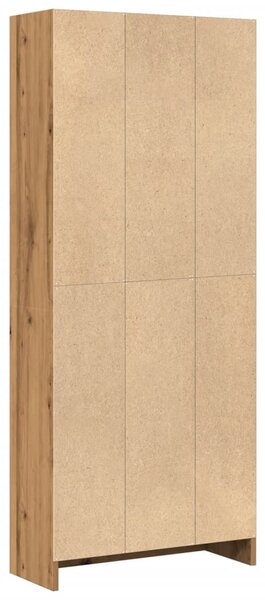 Kézműves tölgy szerelt fa könyvespolc 60 x 24 x 143 cm