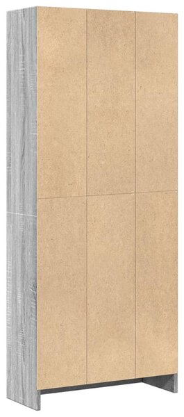 Szürke sonoma színű szerelt fa könyvespolc 60 x 24 x 143 cm