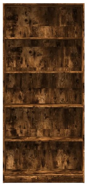 Füstös tölgy színű szerelt fa könyvszekrény 80 x 24 x 176 cm