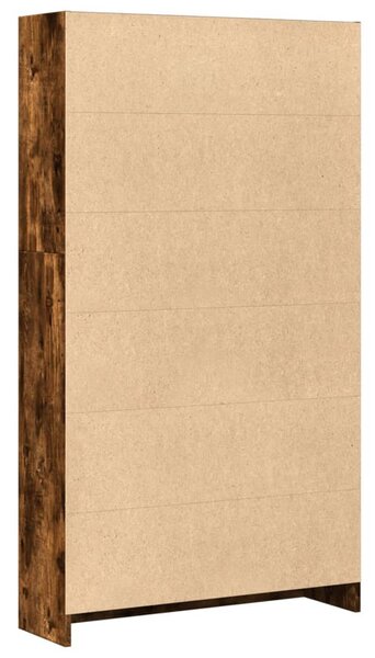 Füstös tölgy színű szerelt fa könyvszekrény 80 x 24 x 143 cm