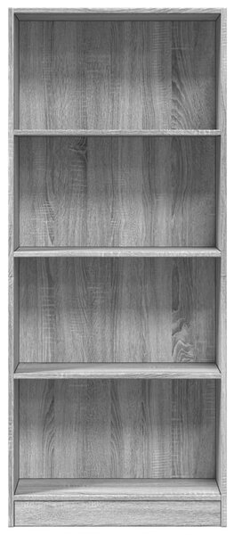 Szürke sonoma színű szerelt fa könyvespolc 60 x 24 x 143 cm