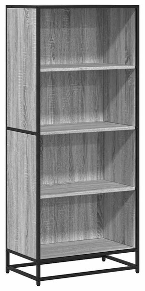 Szürke sonoma színű szerelt fa könyvespolc 60 x 35 x 139 cm