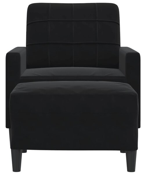 VidaXL fekete bársony kanapéfotel lábtartóval 60 cm